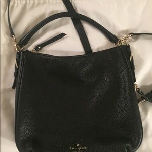 Black soft leather Kate Spade ♠️ bag